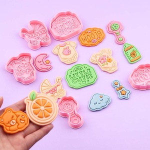 Série Bienvenue Bébé : <span class=keywords><strong>Emporte</strong></span>-pièces en plastique 3D, motifs Soleil, Nuage, Cœur, Bouteille et Bavoir, DIY, Écologiques, Lot de 2, Personnalisables - Product Image 6