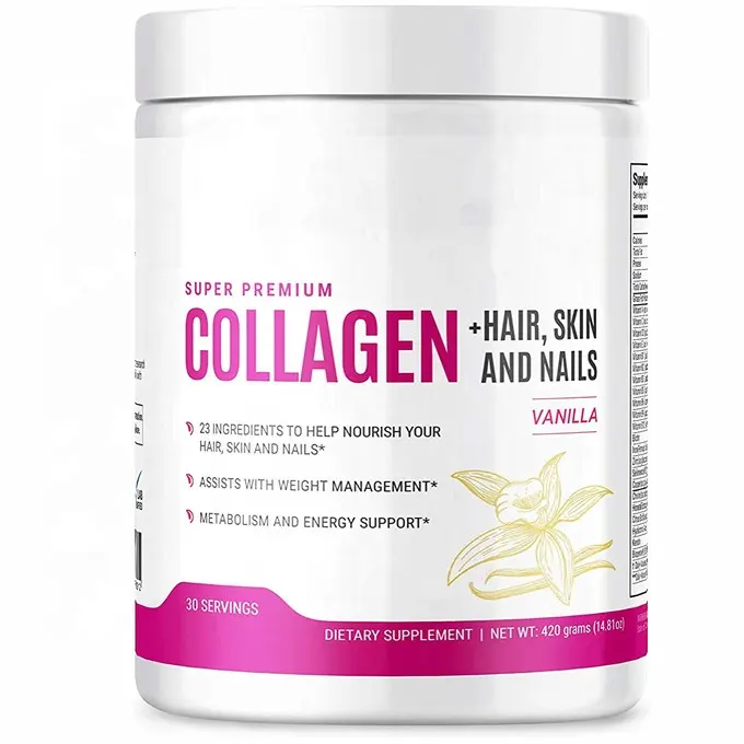 Peptídeos de colágeno para proteína, pó anti-envelhecimento da pele, articulação da pele, suplemento muscular lean, energia natural