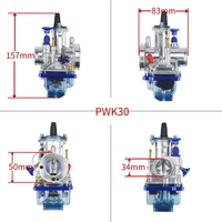 Câble de carburateur universel plat PWK Power compatible avec les motos tout-terrain et VTT Honda, Yamaha, GASGAS 150-400cc 2T 4T, bleu