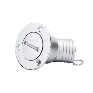 Col de remplissage d'huile en acier inoxydable de 38 mm avec couvercle à chaîne, quincaillerie marine pour réservoir de carburant de bateau, poli miroir 316 - Product Image 4