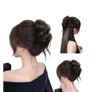 Extensions de chignon désordonné pour femmes, postiches synthétiques volumineuses à clipser, accessoires capillaires naturels et faciles à poser - Product Image 5