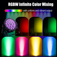 Projecteur LED Par 18x10W RGBW 4-en-1 en alliage d'aluminium ultra-plat, lumière de wash blanc chaud DMX512 avec flight case pour scène, mariage, fête, événements DJ