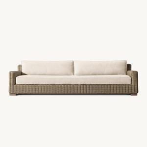 Modern <strong>Outdoor</strong> <strong>Rattan</strong> <strong>Sofa</strong> with Waterproof Upholstery for Patio Garden Farmhouse &amp; Park Use - Product Image 1