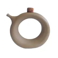 Metà del Secolo Ciambella Caraffa di Ceramica Decanter Con Tappo In Sughero