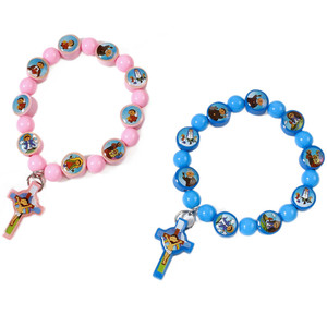 Pulseras con Cruz de Jesús en Azul y Rosa <span class=keywords><strong>KOMI</strong></span> para Mujeres y Hombres, Pulseras de Rosario con Cuentas de Colores, Brazaletes para Niños y Niñas, Regalos - Product Image 6