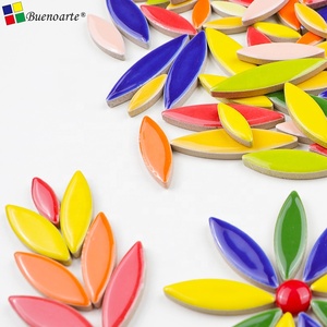 Mosaicos de Cerámica Modernos con Diseño de Pétalos de Flores Iridiscentes, 4 mm de Grosor, para Manualidades, 3 Tamaños, para Decoración de Peceras, Jarrones y Escalones - Product Image 3