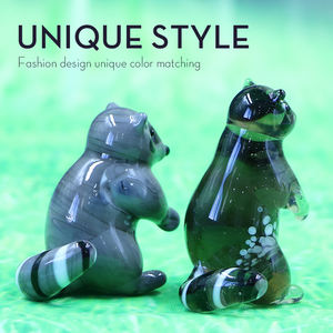 Pasokan langsung dari pabrik kualitas buatan tangan bening kaca tupai Lemur boneka rakun hewan kerajinan kaca hadiah - Product Image 3