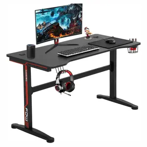 Gaming Desk Office Computer Desk Extra Large Moderno Ergonômico PC Fibra De Carbono Escrita Mesa com Suporte de Copa Headphone Gancho