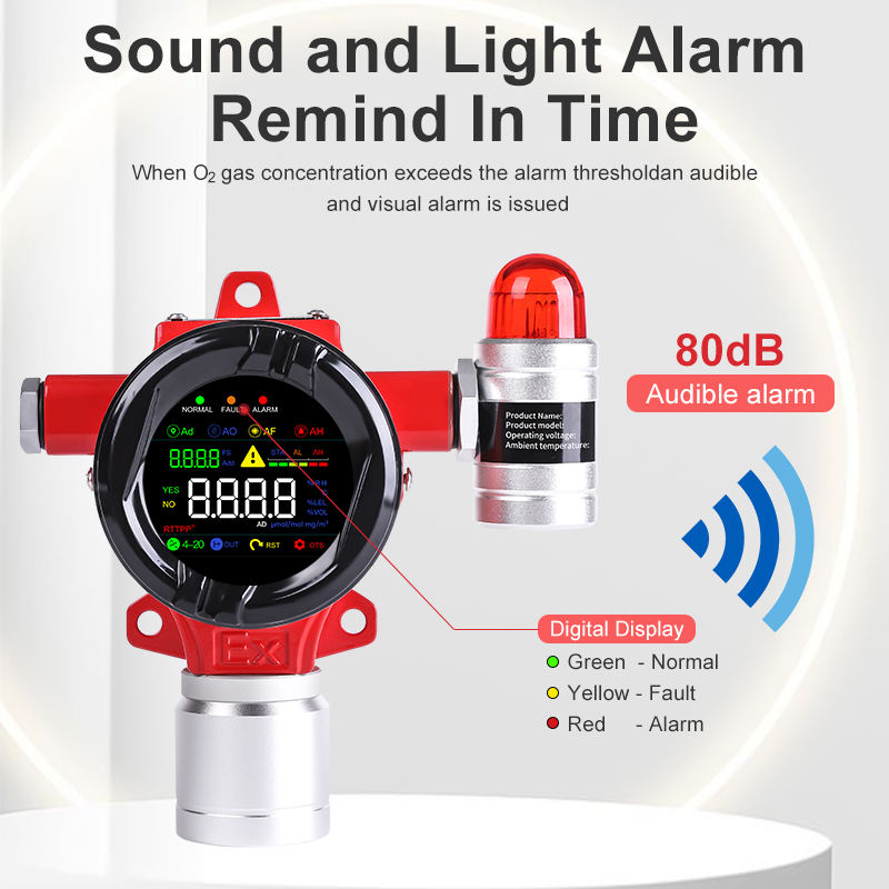 RTTPP H2 Hydrogen Gas Leak Detector - Industrial Alarm