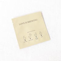 Impression personnalisée 9x9 Sacs Mylar Petits Sachets de café mat thermoscellables à trois joints latéraux Sachet de thé vide Sachet d'aluminium pour thé en poudre