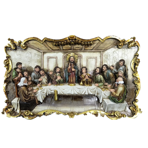 הסעודה האחרונה פסל שרף המולד המולד המולד hengsheng HS217520-8 עבור עיצוב חג המולד קיר אחסון שולחן מתנה - Product Image 1