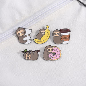 Nueva llegada de dibujos animados lindo Animal perezoso creativo Aleación de Zinc broche esmalte suave Pin Metal emblema etiqueta Pin insignia - Product Image 3