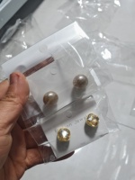 Boucles d'oreilles en pierre naturelle de couleur champagne, en forme de cube de sucre, tendance, simples, portables à l'avant et à l'arrière, haut de gamme