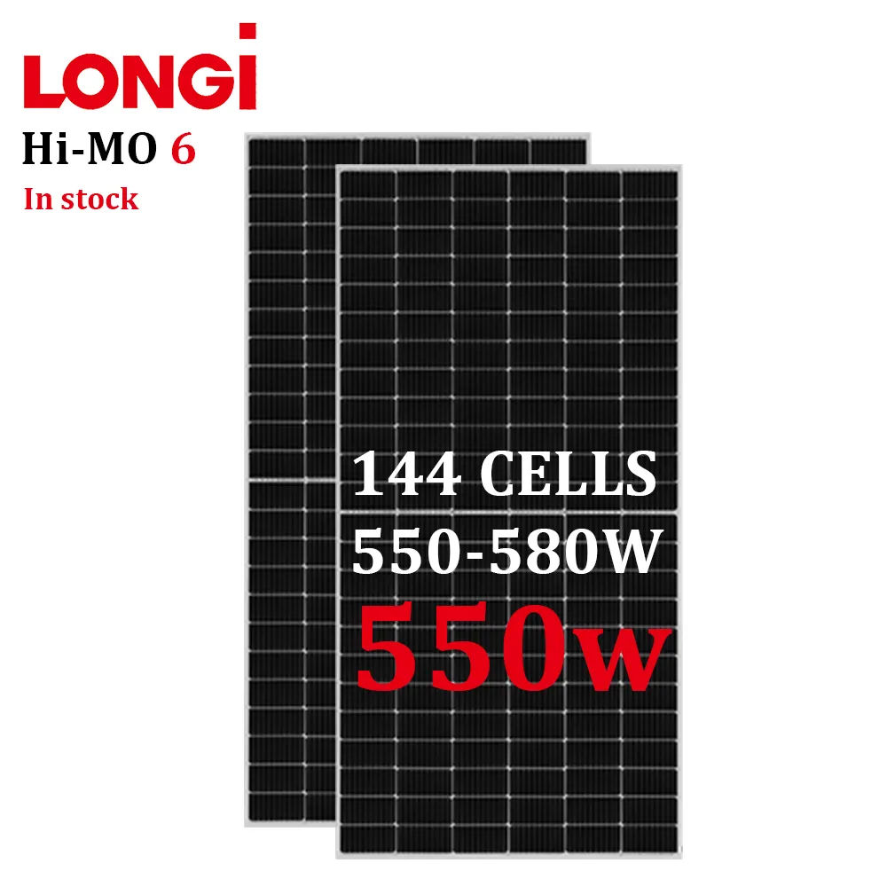 แผงโซลาร์เซลล์ Longi 1แผงโซลาร์เซลล์ Longi Hi-MO 6แผงโซลาร์เซลล์550W 555W 545W 600W