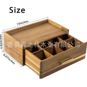 Creative wooden drawer-style tea bag box, household solid wood tea bag storage box, desktop wooden teacup and tea set organizer. - Product Image 2