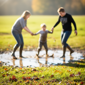 Les familles qui se retrouvent dans la boue restent ensemble T-shirt à manches longues - Product Image 3