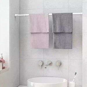 Telescopic Curtain Rod Iron Cylinder Minimalist Design Nail Free Bathroom Clothes Rack Support Door Frame Mounting - Product Image 3