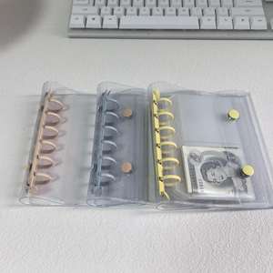 Protège-cahier en PVC <span class=keywords><strong>souple</strong></span> transparent à 6 anneaux, couverture de planificateur de défi d'économie, 2 boutons, <span class=keywords><strong>classeur</strong></span> de budget noir A7, vente en gros - Product Image 4