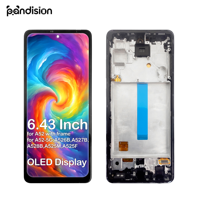 Pandision Mobile Phone LCD Screen Replacement for A52 OLED with Frame 6.43" Display 1 Year Warranty