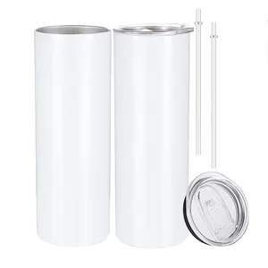 Leere Sublimation becher 20 OZ Skinny Straight Tumbler Reise becher Edelstahl Sublimation becher mit Deckel für Heimwerker