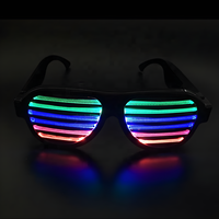 Lunettes de contrôle du son pour les fêtes musicales Lunettes à éclairage LED avec chargement USB Lunettes de soleil personnalisées LOGO Lunettes de soleil lumineuses pour les fêtes