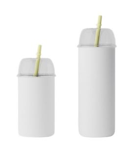 Mug de voyage isotherme Superfit moderne en acier inoxydable, écologique, avec double couvercle et paille, vierge pour sublimation, cadeau personnalisé unique - Product Image 1