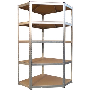 Nouveau design de l'étagère d'angle murale en métal <span class=keywords><strong>pour</strong></span> l'intérieur ou le <span class=keywords><strong>garage</strong></span> avec panneau MDF à 5 niveaux - Product Image 2