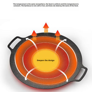 Plaque de cuisson en fonte pour rôtissage, extérieur en acier inoxydable, intérieur antiadhésif, compatible gaz et induction, pour barbecue extérieur et friture - Product Image 6