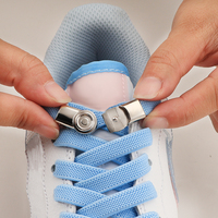 Nouvelle version élastique Polyester lacets de chaussures pour enfants adultes adultes baskets sangle boucle en métal presse serrures pas de cravate accessoires de chaussures