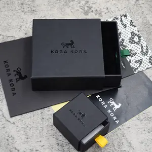 Slide Ring Box Free Sample Custom Logo Slide Out Earring Ring Necklace Paper Jewellery Packaging Boxes Small Black Drawer Jewelry Box