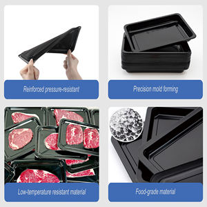 صينية مفرغة من البلاستيك PP يمكن التخلص منها ، حاويات مأكولات بحرية ولحم السوشي ، معالجة نفطة للجلد للزراعة واللحوم والمأكولات البحرية - Product Image 1