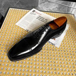 รองเท้าเดรสอิตาลีคุณภาพสูง รองเท้าอ็อกซ์ฟอร์ดทันสมัย รองเท้าผู้ชายสั่งตัดสำหรับงานปาร์ตี้และงานแต่งงาน พร้อมสายรัดหัวเข็มขัด เพิ่มความสูง - Product Image 3