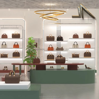 Vitrine de présentation de sacs à main tendance avec éclairage, armoire murale pour sacs, couches personnalisées pour l'affichage en magasin
