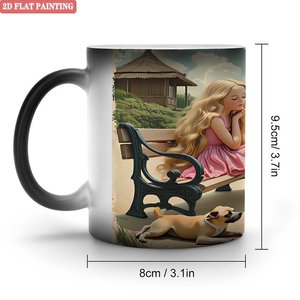 Frosted Texture Novelty Mug 11oz Black <b>Ceramic</b> Heat Color Changing Sublimation Blank <b>Cup</b> - Product Image 1