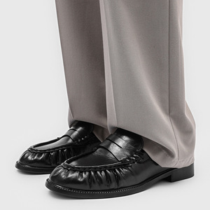 Nouvelle Collection Printemps 2026 – Mocassins Plissés Faits Main pour Hommes, Style Français-Britannique, en Cuir Véritable, Chaussures Décontractées et Habillées à Enfiler - Product Image 6