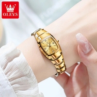 OLEVS 7006 Montre Originale à Quartz en Acier Tungstène, Montre-bracelet Diamant Or, Étanche, Coffrets Cadeaux Montres Couple pour Hommes Reloj