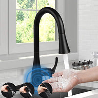 Grifo de Cocina Automático de Latón Sólido Sin Contacto, Grifo de Cocina con Sensor Sin Manchas, con Rociador Extraíble de 3 Configuraciones