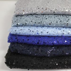 LH Ready Ship Günstige Preis Pailletten Spitze Stoff Braut stickerei Hochzeit Tüll Stoff Mit Glitzer Für Kleid Kleidung - Product Image 4