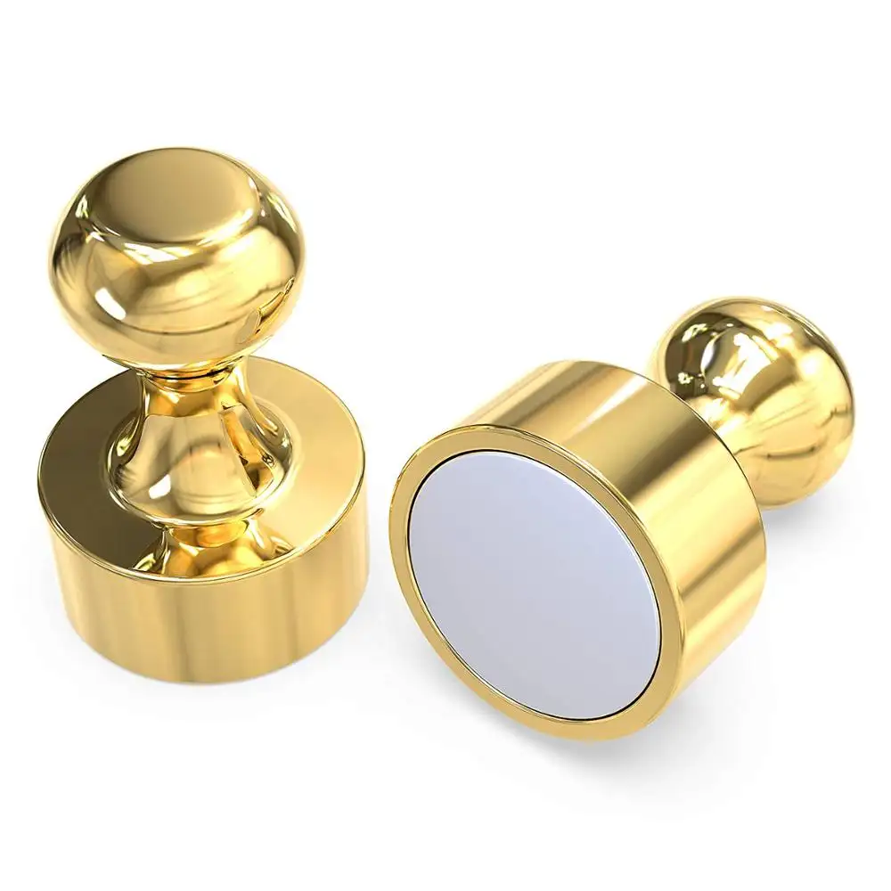 Ímãs pequenos magnéticos, ímãs elegantes de ouro com pinos de pressão magnética para geladeira/metal, neodym, presente de <span class=keywords><strong>natal</strong></span>