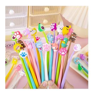 Pena Gel silikon bengkok hewan kucing Kawaii kartun lucu anak-anak sekolah kreatif - Product Image 1