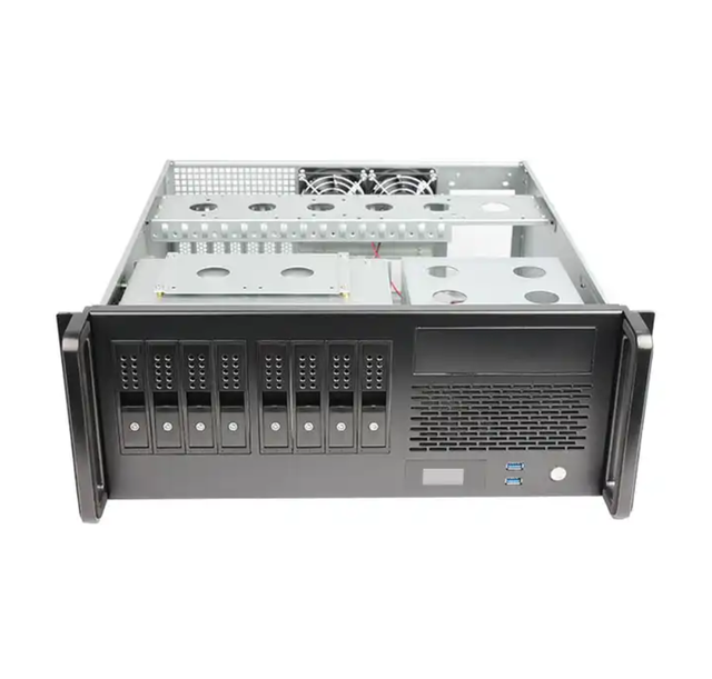 4U 2.5\" Hot Swap Industrial Server Chassis with ATX Power Supply and 8 Bay Plastic Main Unit Cabinet Fanc style in Stock