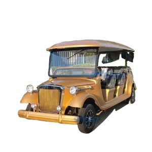 Auto Clásico Vintage Dorado, Vehículo Turístico Convertible, Buggy de Golf Eléctrico, Auto Clásico Retro Dorado - Product Image 1