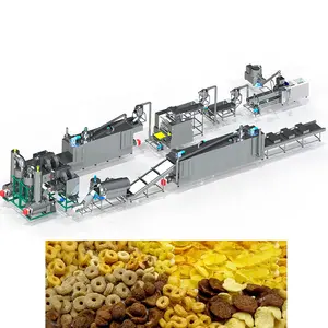 Automatische maisflocken-produktionslinie frühstück cereal-herstellungsmaschine puff maischips extruder-maschine