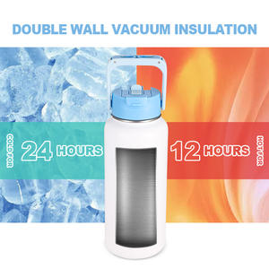 Botella DE AGUA DE ACERO INOXIDABLE Everich 32oz aislada al vacío, a prueba de fugas, mango plegable, reutilizable y sin BPA - Product Image 3