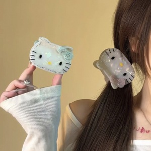 Fermaglio per capelli a forma di gatto <span class=keywords><strong>anime</strong></span> giapponese Kawaii KT da 7 cm, fermagli per capelli a forma di gattino con diamanti, regalo per bambini, forcina carina, Horquilla De Gato - Product Image 3