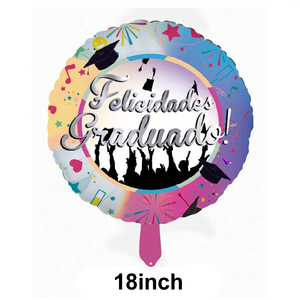 Globo Redondo de Graduación de 18 Pulgadas, Felicitaciones Graduado, Decoración para Fiesta de Graduación en Inglés y Español, Artículos para Ceremonia de Graduación - Product Image 3