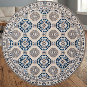 Tapis Kilim Rond Lavable Style Persan Design Floral Tapis de Sol en Coton Chambre Salon Prière Maison Camping Pique-Nique-pour Adultes - Product Image 2
