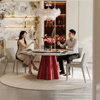 Table à manger ronde en pierre moderne pour 6 personnes, fabriquée en Chine, idéale pour les restaurants