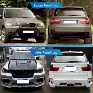 Kit carrosserie en résine pour X5 E70 (2006-2013) avec feux antibrouillard, pare-chocs avant/arrière, passages de roue, garde-boue et jupes latérales – Nouveau, à fixer par boulons - Product Image 2