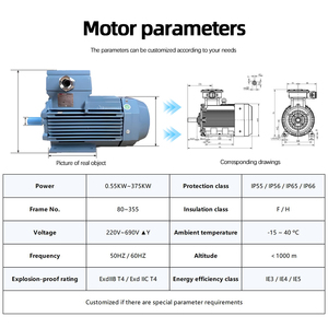 มอเตอร์แบบอะซิงโครนัสสามเฟสป้องกันการระเบิด ABB M2JAX180M2A แรงดันไฟฟ้า 380/690V AC ความถี่ 50Hz 3000 รอบต่อนาที IMB3 - Product Image 2